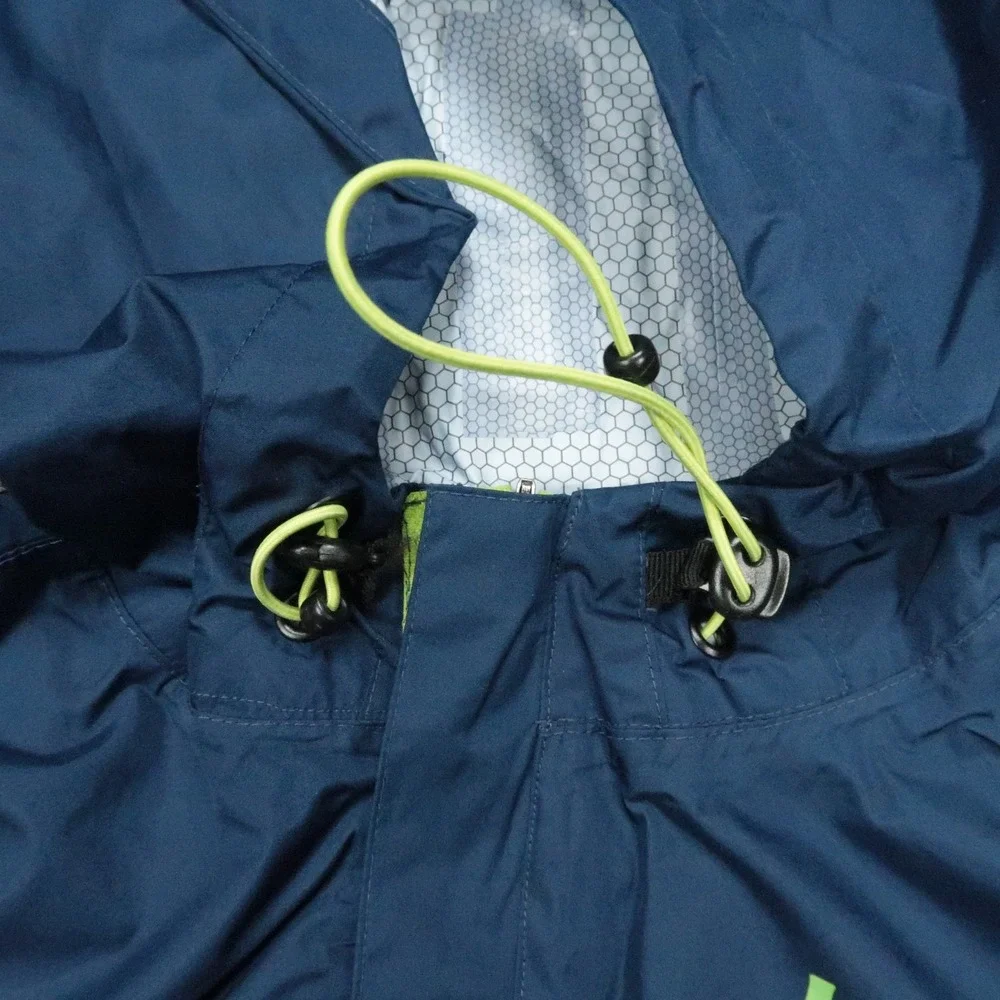 Huk Jacket Mens Medium Blue Fishing Waterproof Hooded Windbreaker Lined